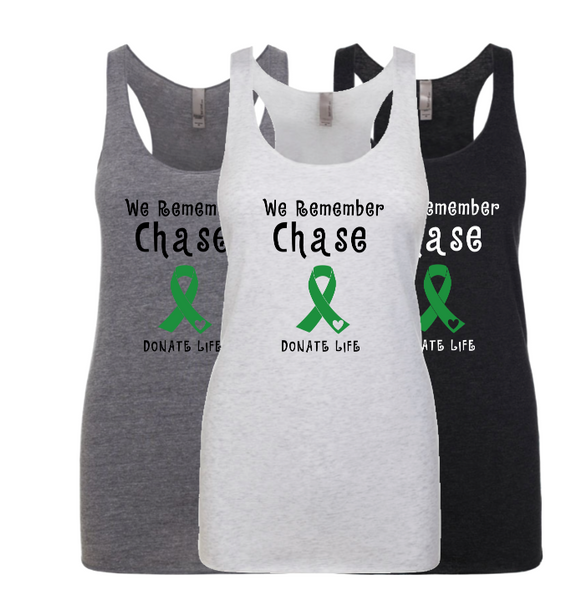 WOMANS RACERBACK TANK WE REMEMBER CHASE